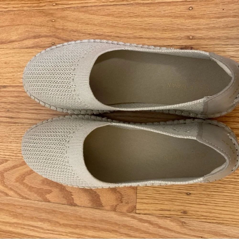 Cole Haan Light Gray Knit Loafers espadrilles - Picture 2 of 4